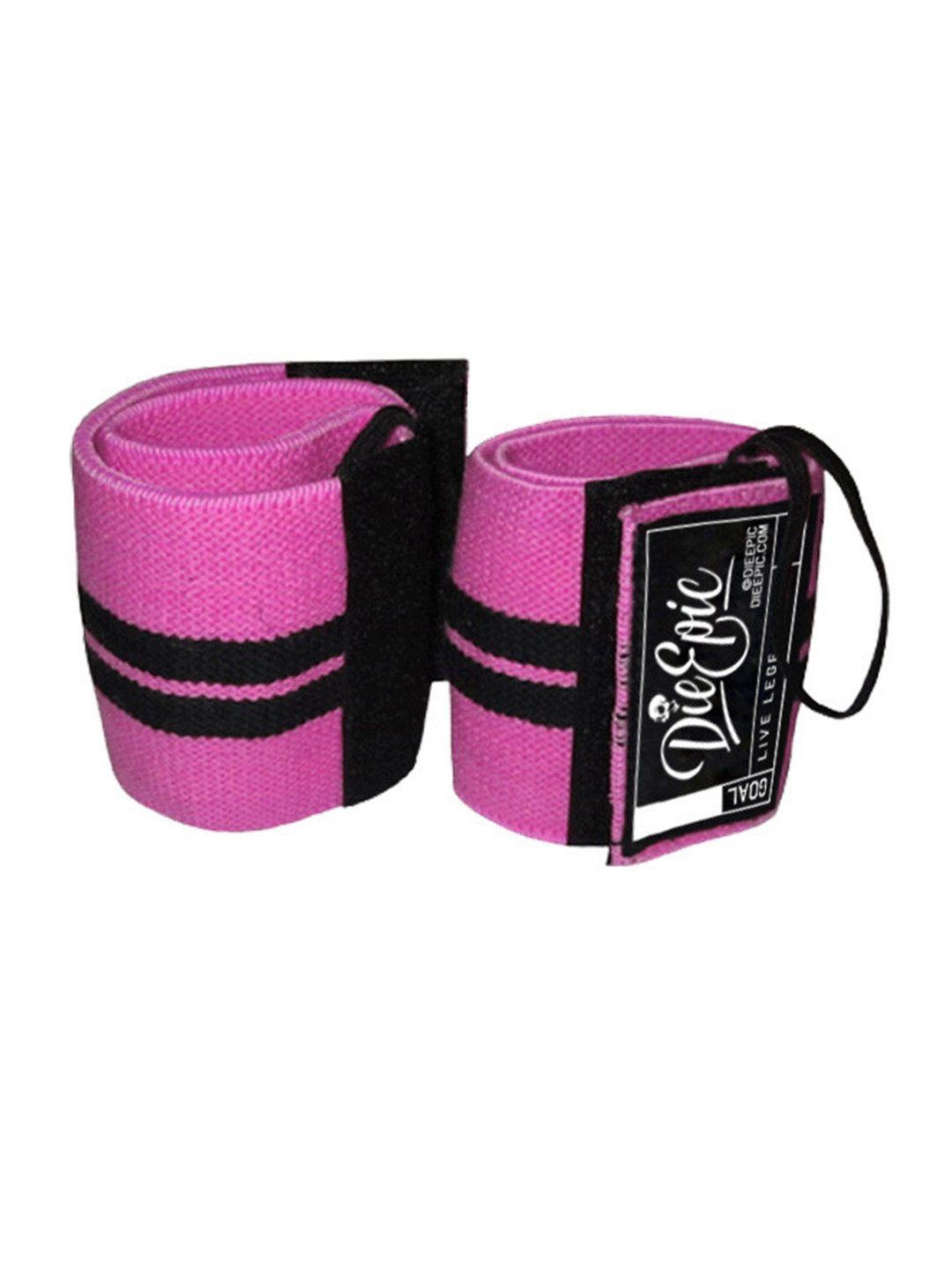 Pink Supportive Elastic Lifting Wrist Wraps w/ Thumb Loop