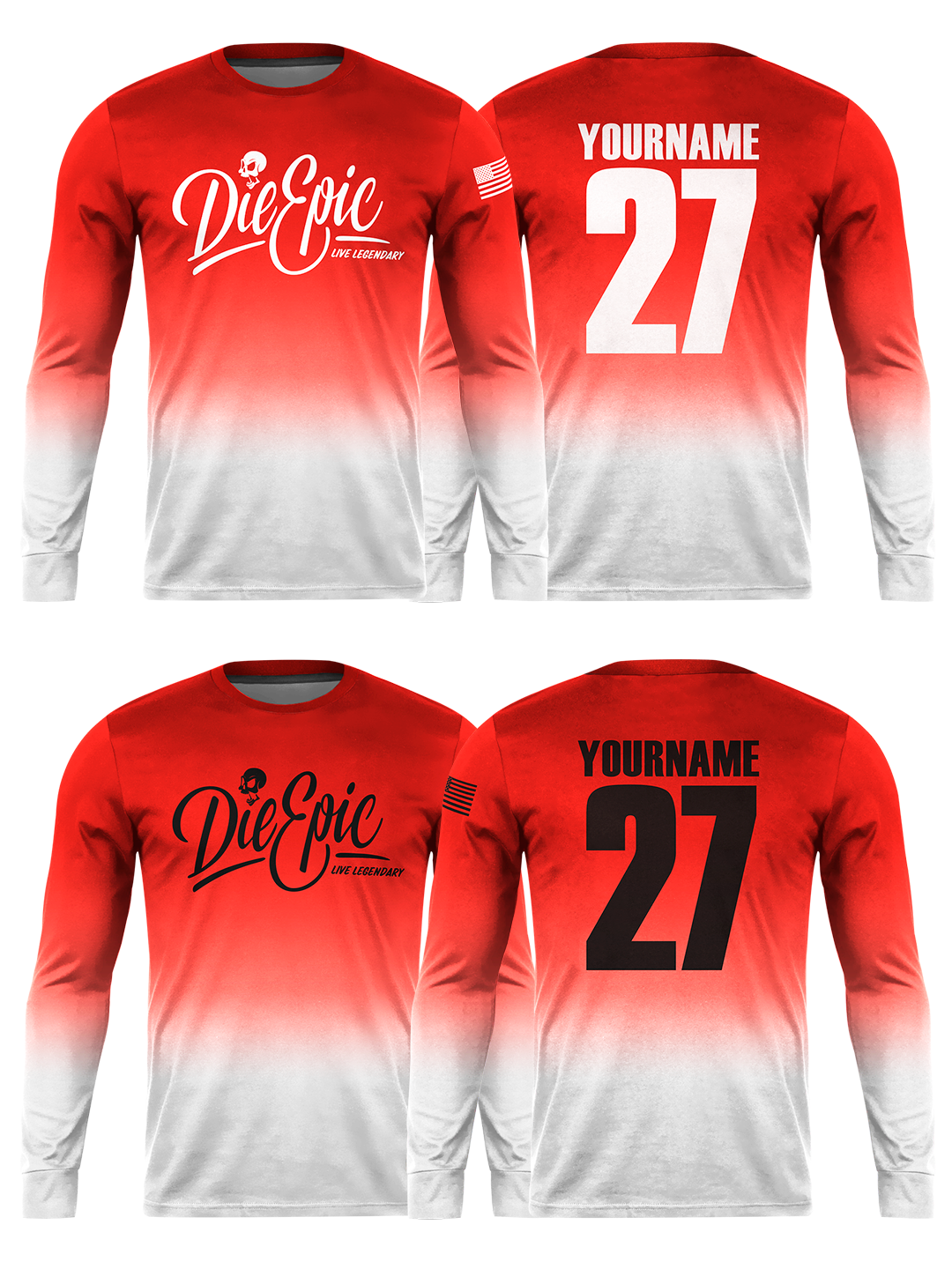 [MULTICOLOR] Die Epic Phantom Wash Custom Long Sleeve Jersey