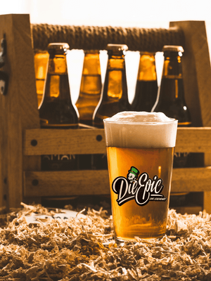 Die Epic Beer Pint Glass Irish Skull 16oz