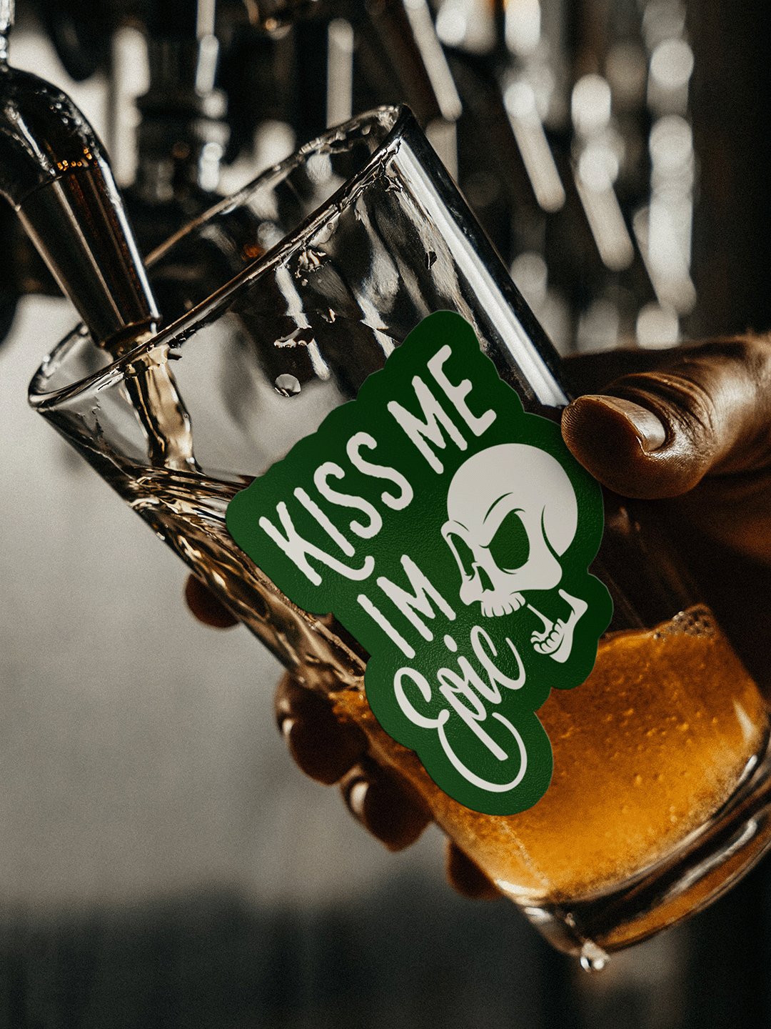 Kiss Me I&#39;m Epic Beer Pint Glass 16oz