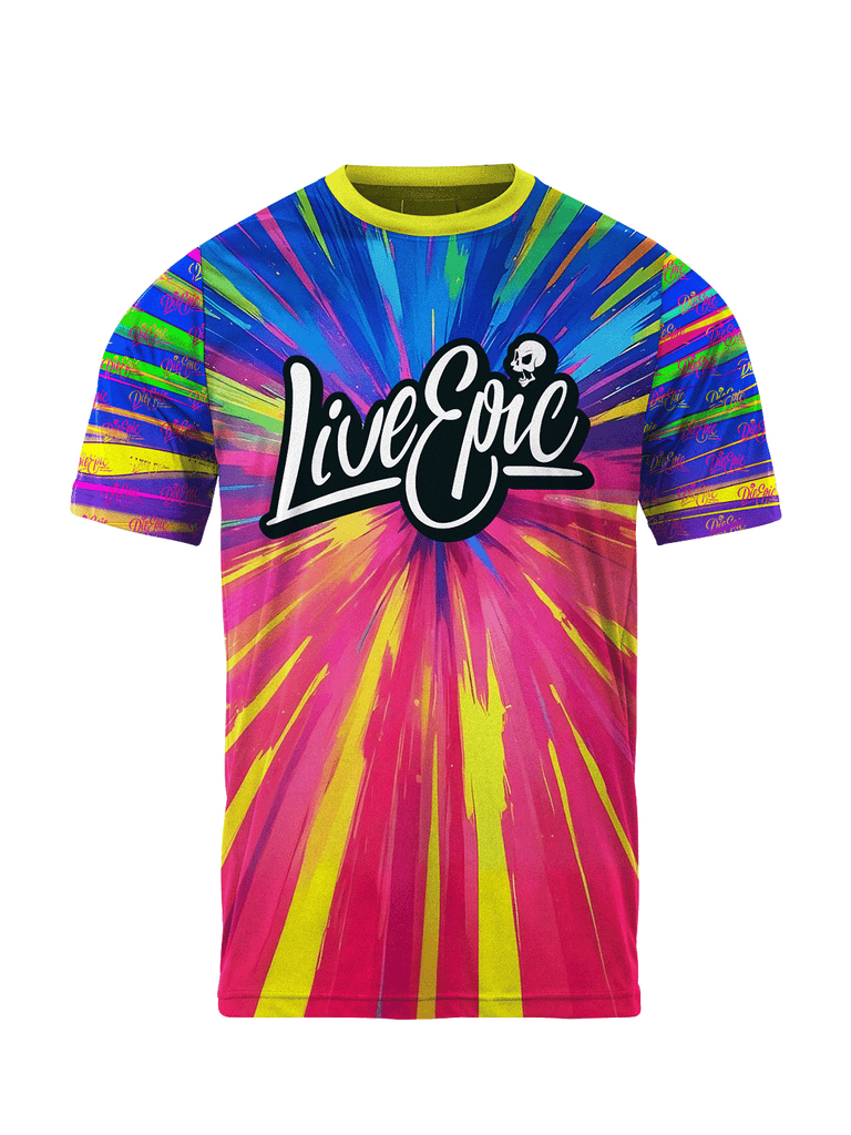 Live Epic Tie Dye Custom Short Sleeve Jersey - Die Epic