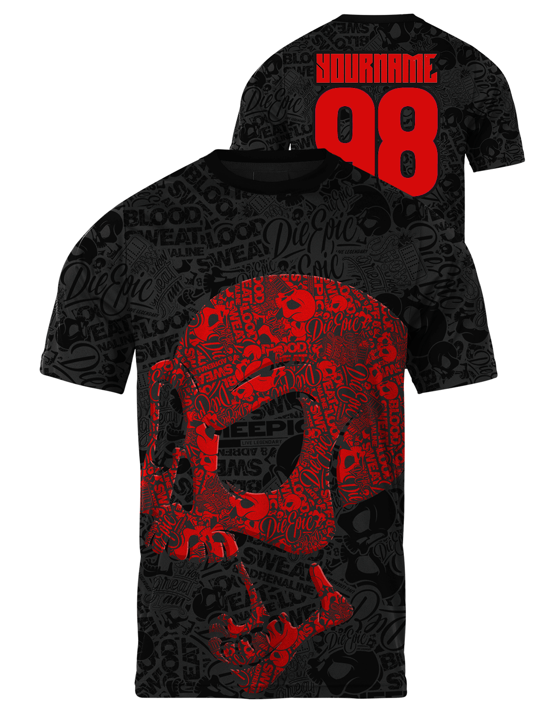 [multicolor] Epic Skull Adrenaline Bits Custom Short Sleeve Jersey
