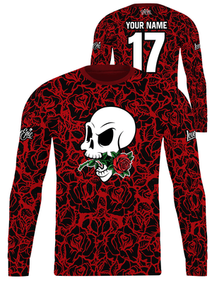 Skull Roses Custom Long Sleeve Jersey