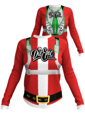 Die Epic Skydive Santa Ugly Women Long Sleeve Jersey  (PRE-SALES 'TIL DEC 5TH -12PM EST)