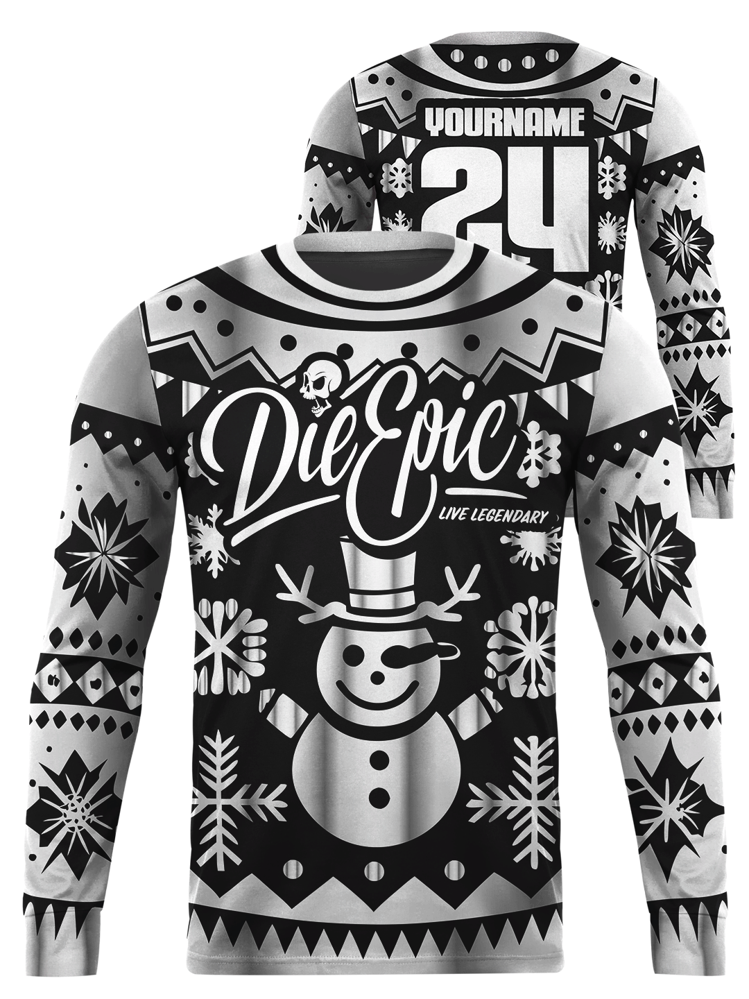 Die Epic Snowman Ugly Long Sleeve Jersey (PRE-SALES &#39;TILL DEC 7TH - 11:59PM EST)
