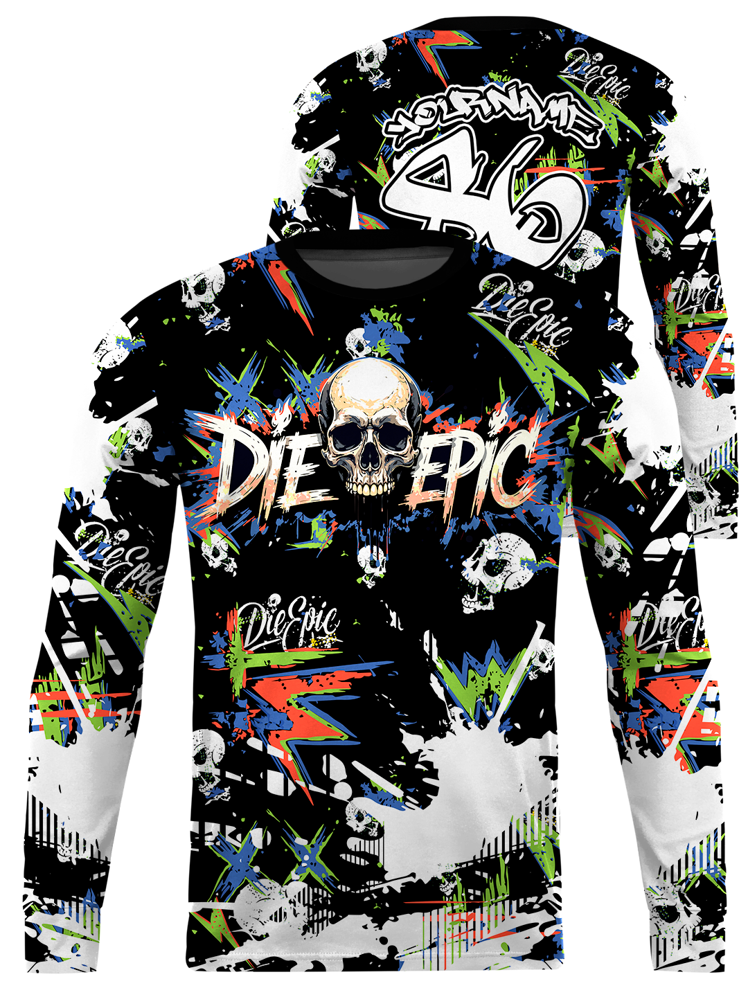 Die Epic Splash Custom Long Sleeve Jersey
