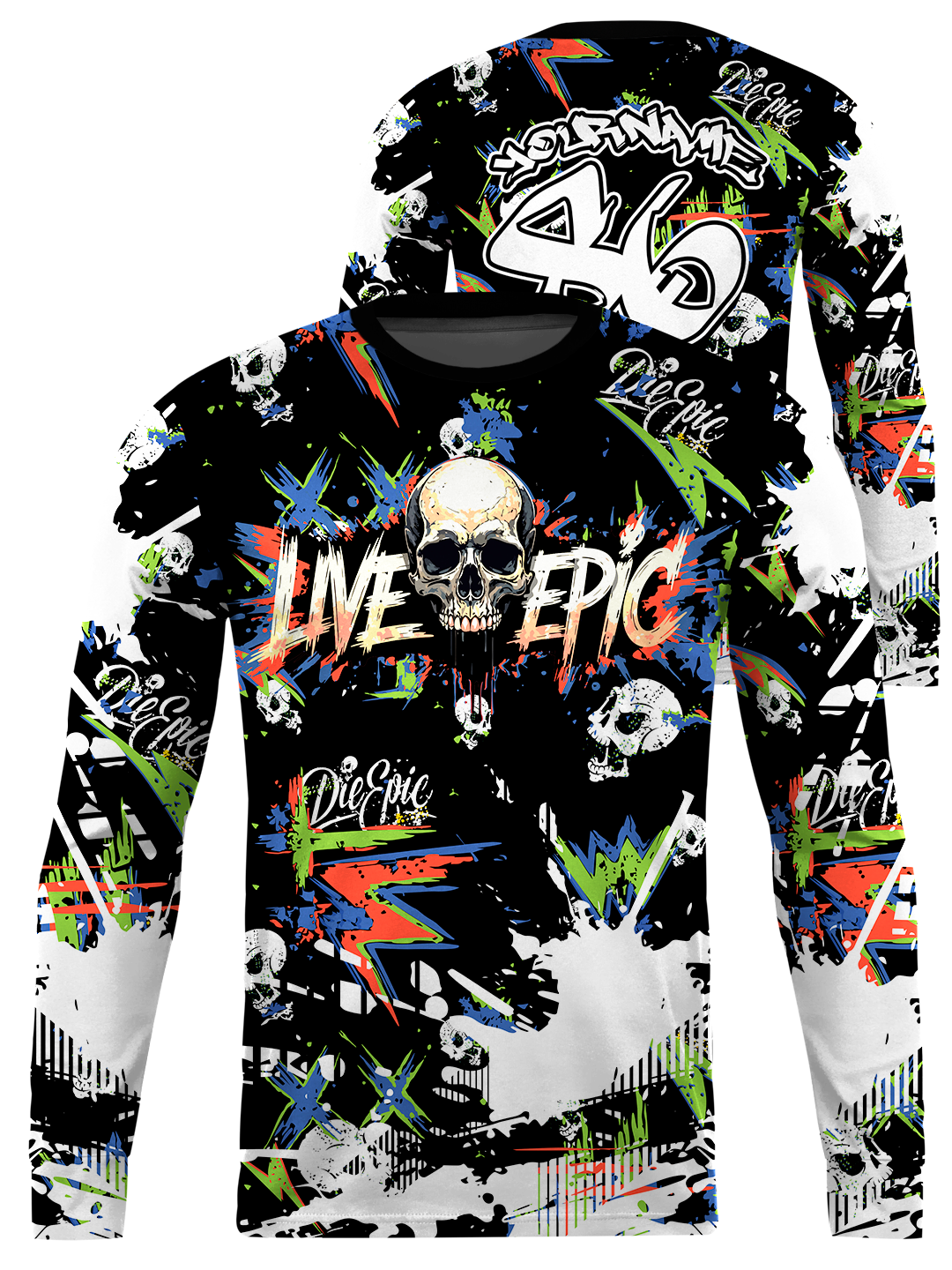 Live Epic Splash Custom Long Sleeve Jersey