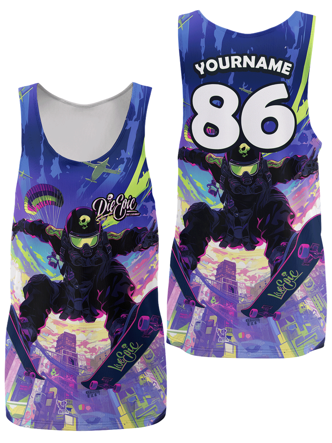 Die Epic Techno Based Custom Tank Top