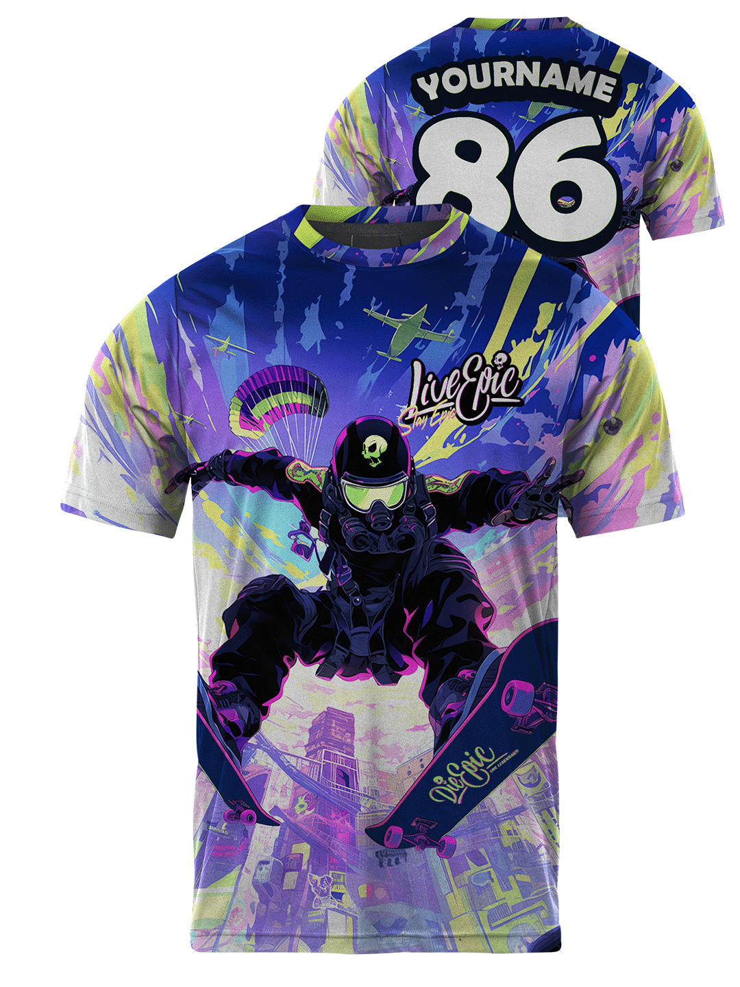 Live Epic Techno Based Custom Short Sleeve Jersey