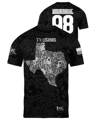 Country State Legends Sticker Camo Custom Short Sleeve Jersey