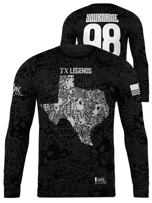 Country State Legends Sticker Camo Custom Long Sleeve Jersey