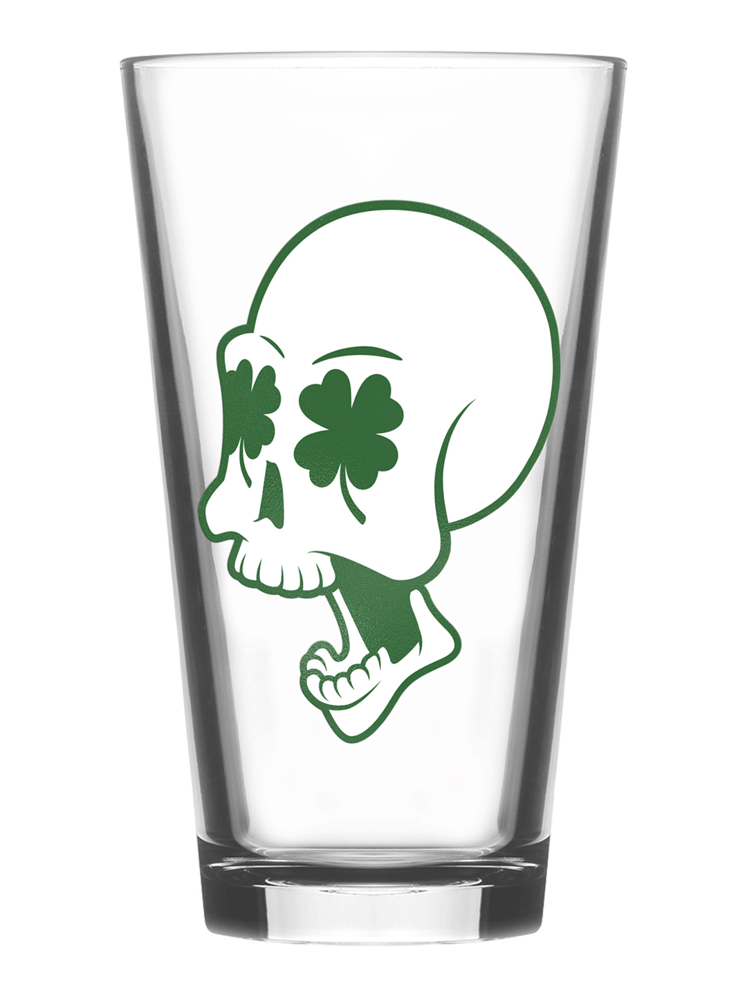 St. Patrick&#39;s Skull Beer Pint Glass 16oz