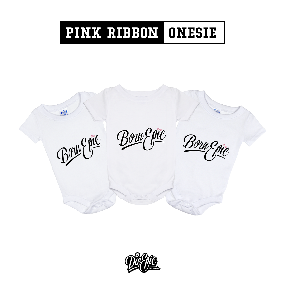 Pink Ribbon Baby Onesie 6 Month