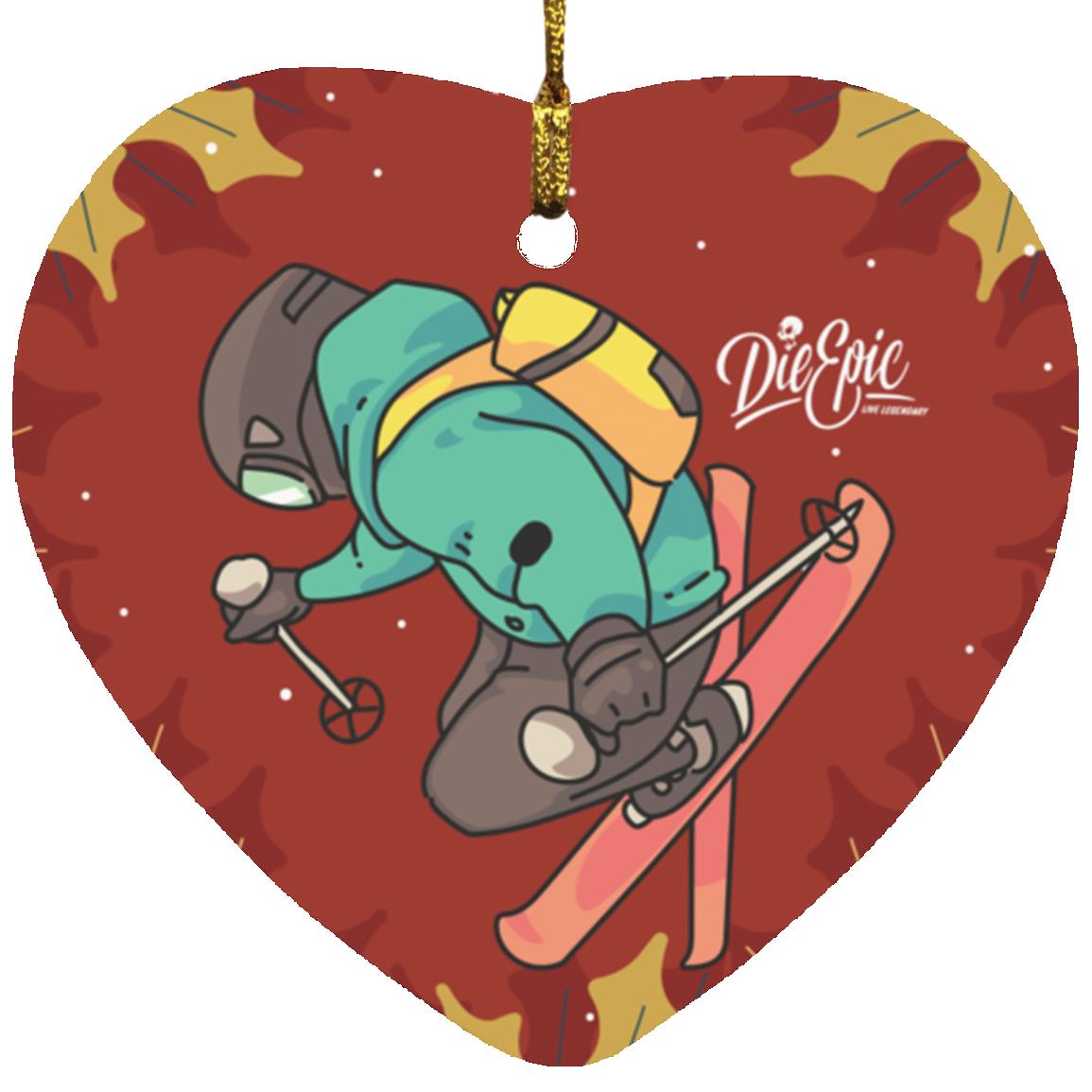 Snowboarding Heart Ornament