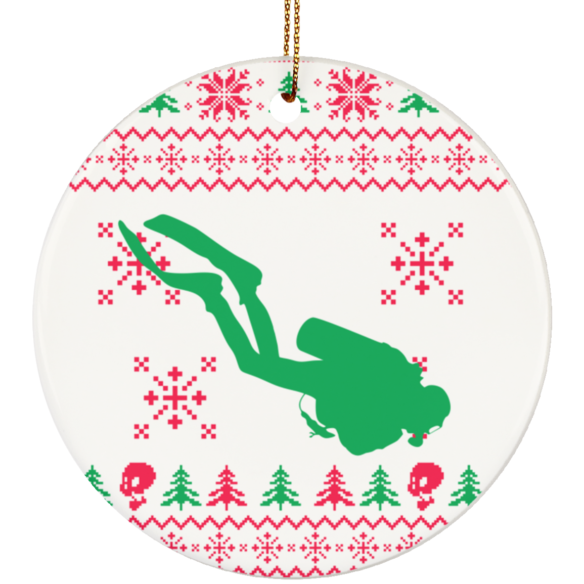 Scuba Diving Circle Ornament