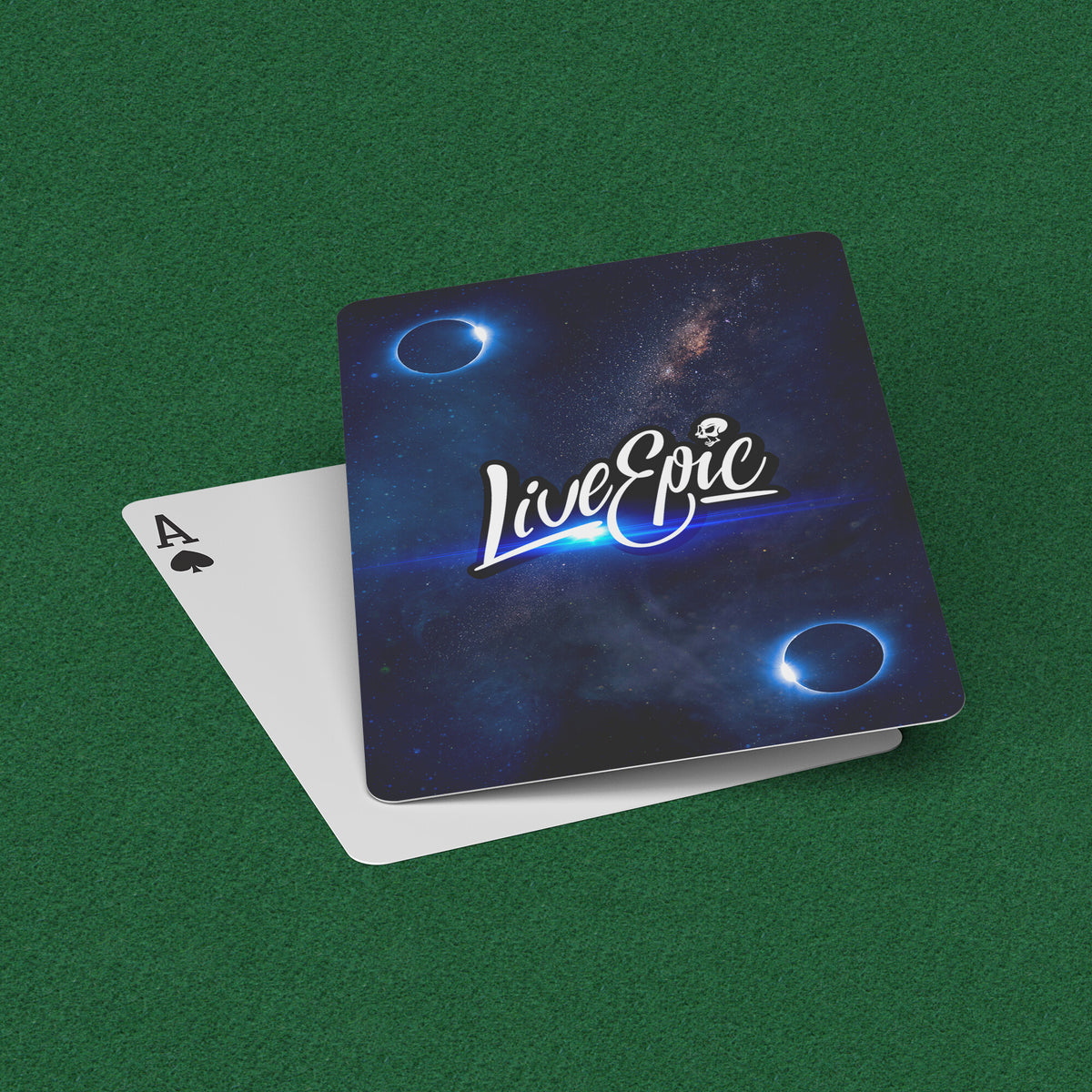 Live Epic Blue Space Playing Cards