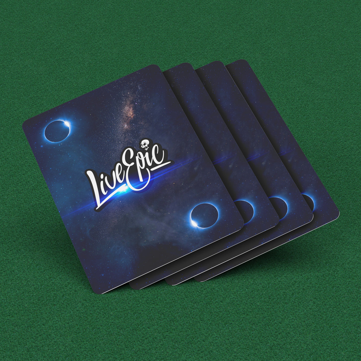 Live Epic Blue Space Playing Cards