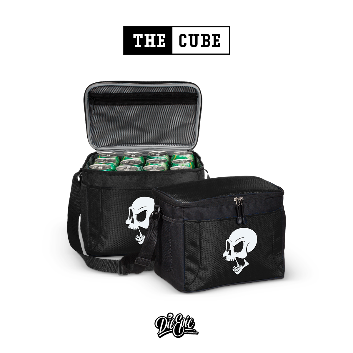 The Cube - Skull 12-Pack Cooler - Die Epic® Live Legendary Epic Clothing