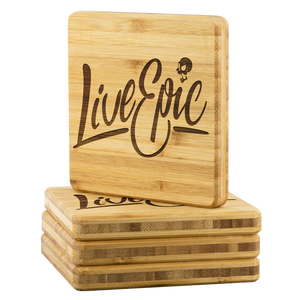 Live Epic Bamboo Coaster (4-piece set) - CelebrateEpic!