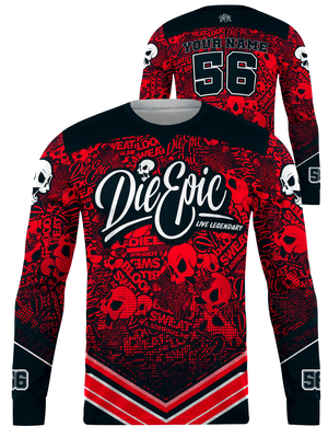 Die Epic Sticker Bomb Custom Long Sleeve Jersey