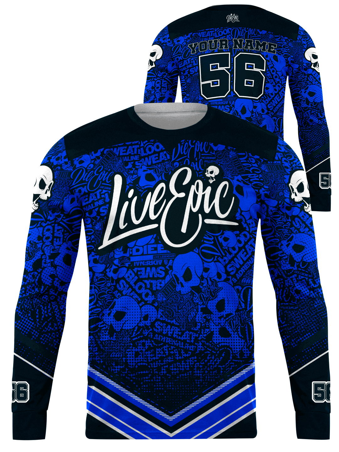 Live Epic Sticker Bomb Custom Long Sleeve Jersey
