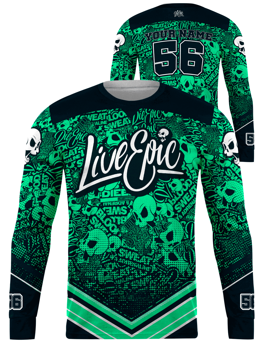 Live Epic Sticker Bomb Custom Long Sleeve Jersey