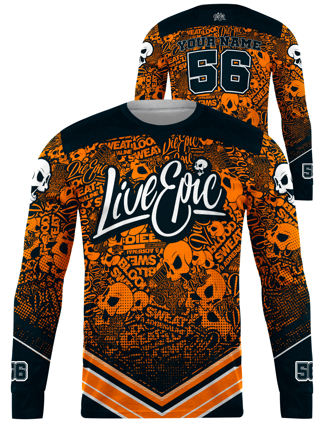Live Epic Sticker Bomb Custom Long Sleeve Jersey