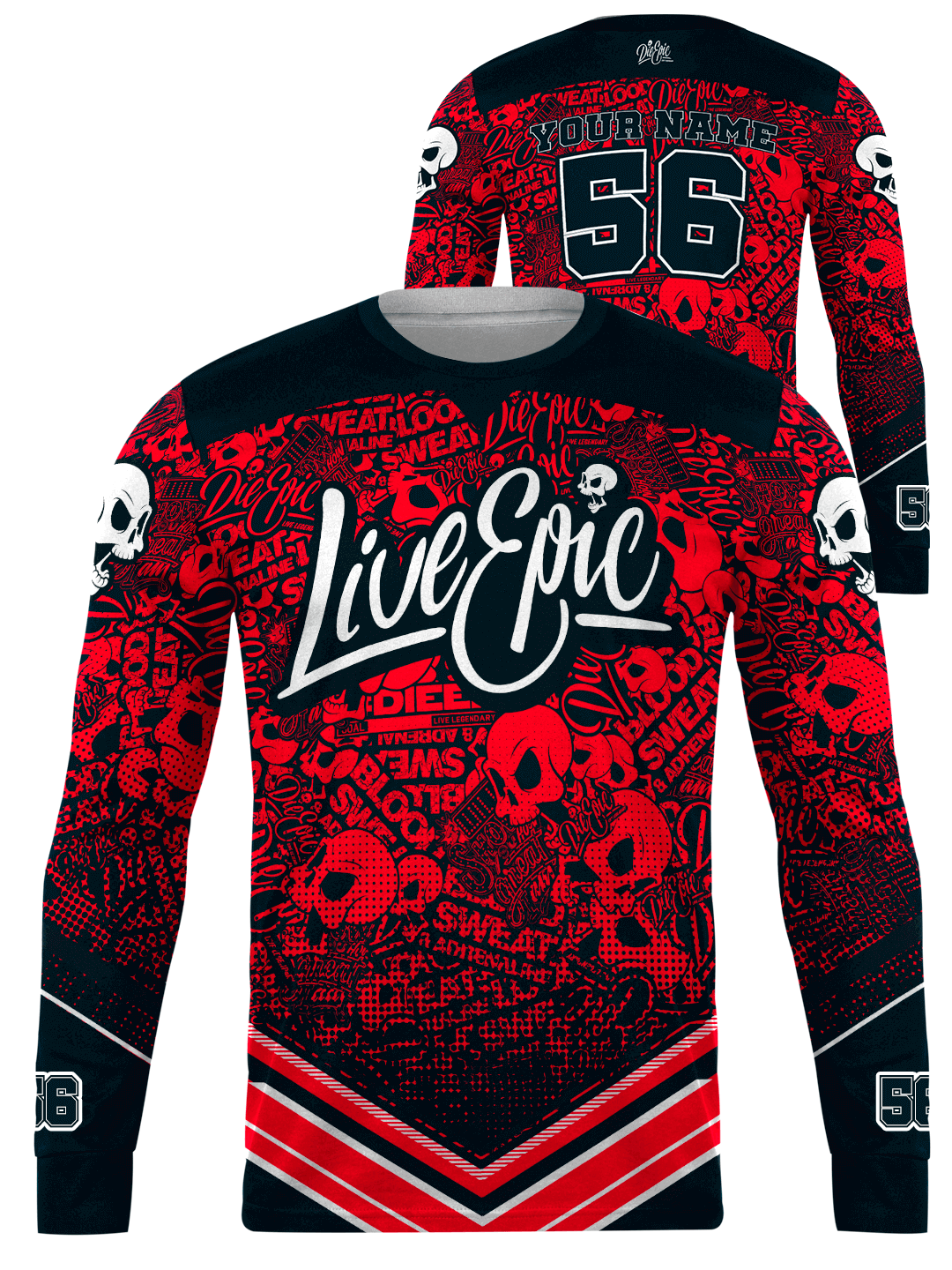 Live Epic Sticker Bomb Custom Long Sleeve Jersey